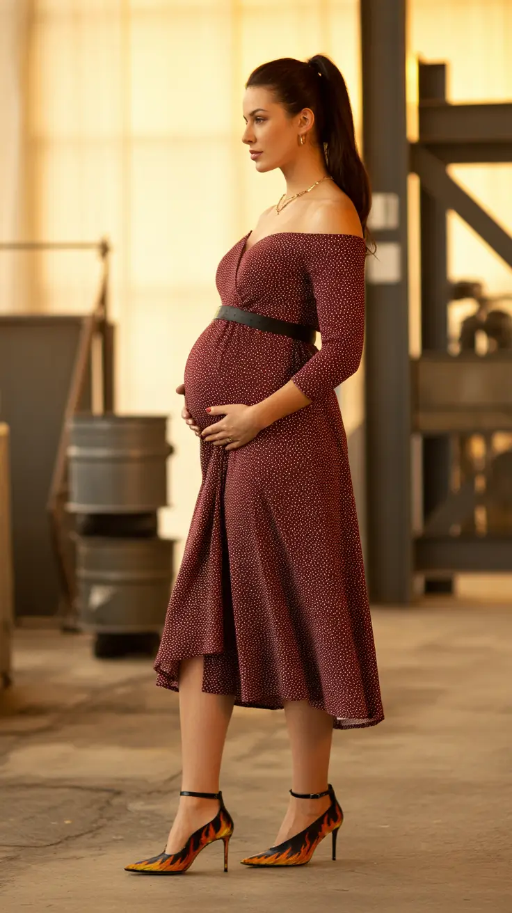 maternity outfits 2026 Modern Romance in Deep Burgundy