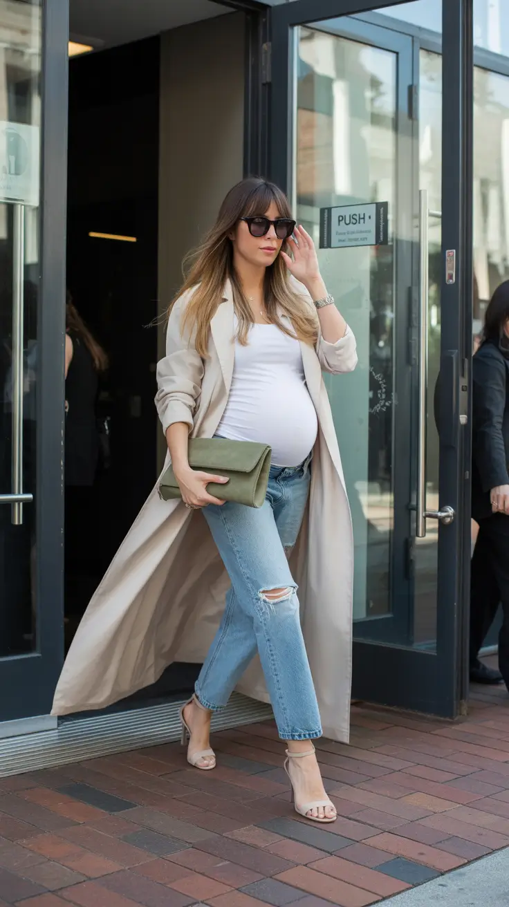 maternity outfits 2026 Denim Days & City Confidence