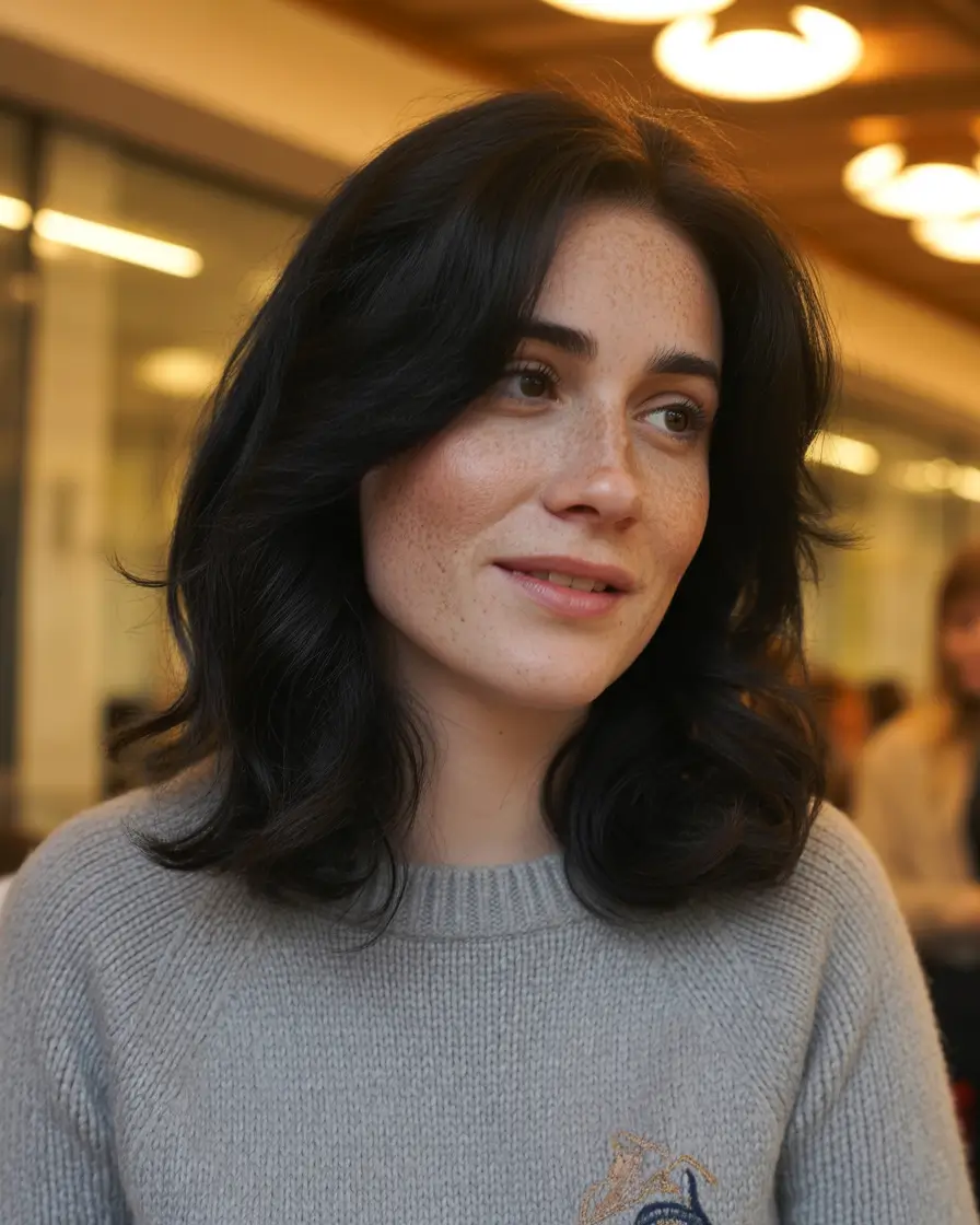 winter medium haircut 2025-2026 Voluminous Butterfly Layers