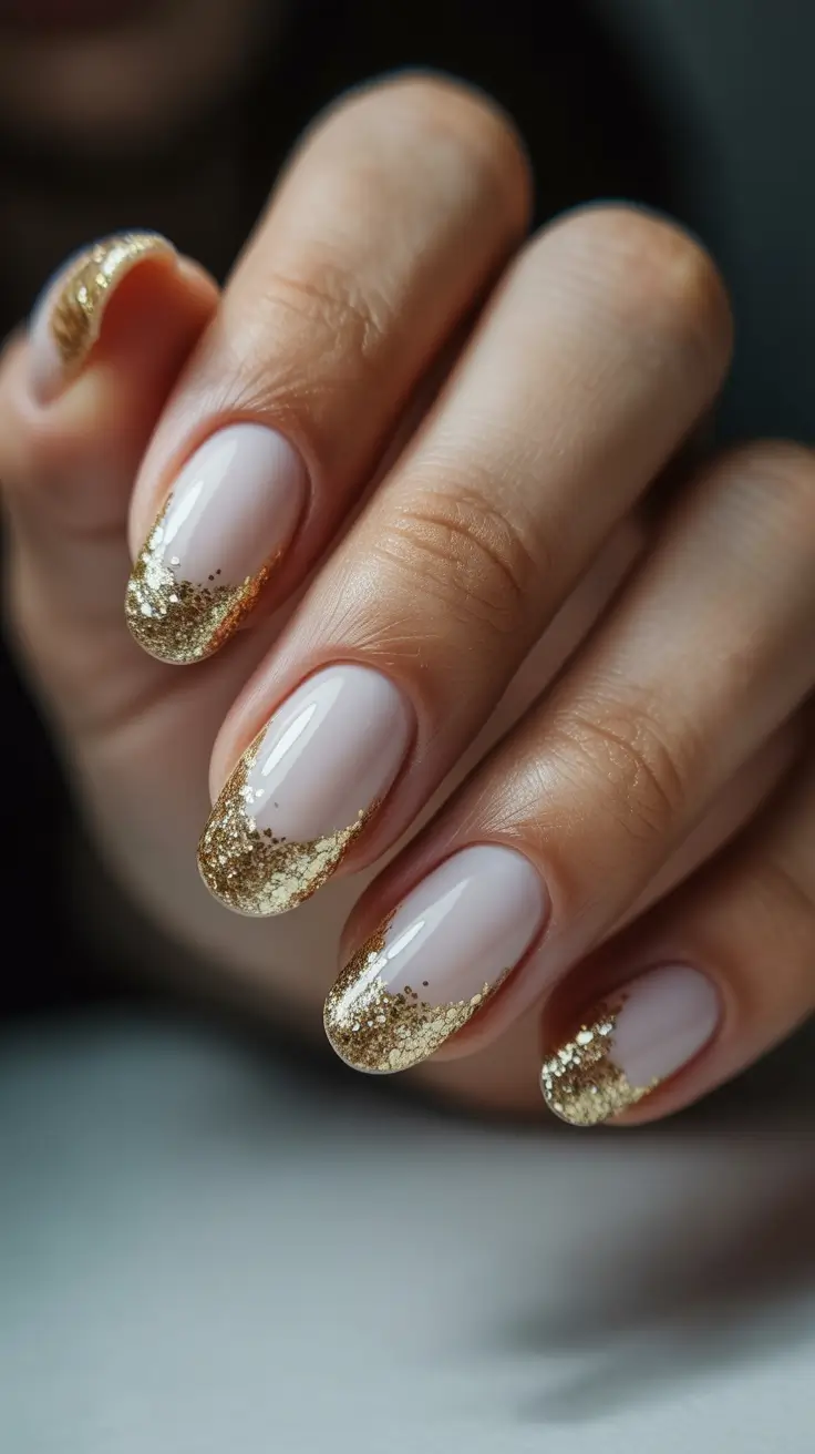 Modern Acrylic Nails Winter 2025–2026 Golden French Whisper