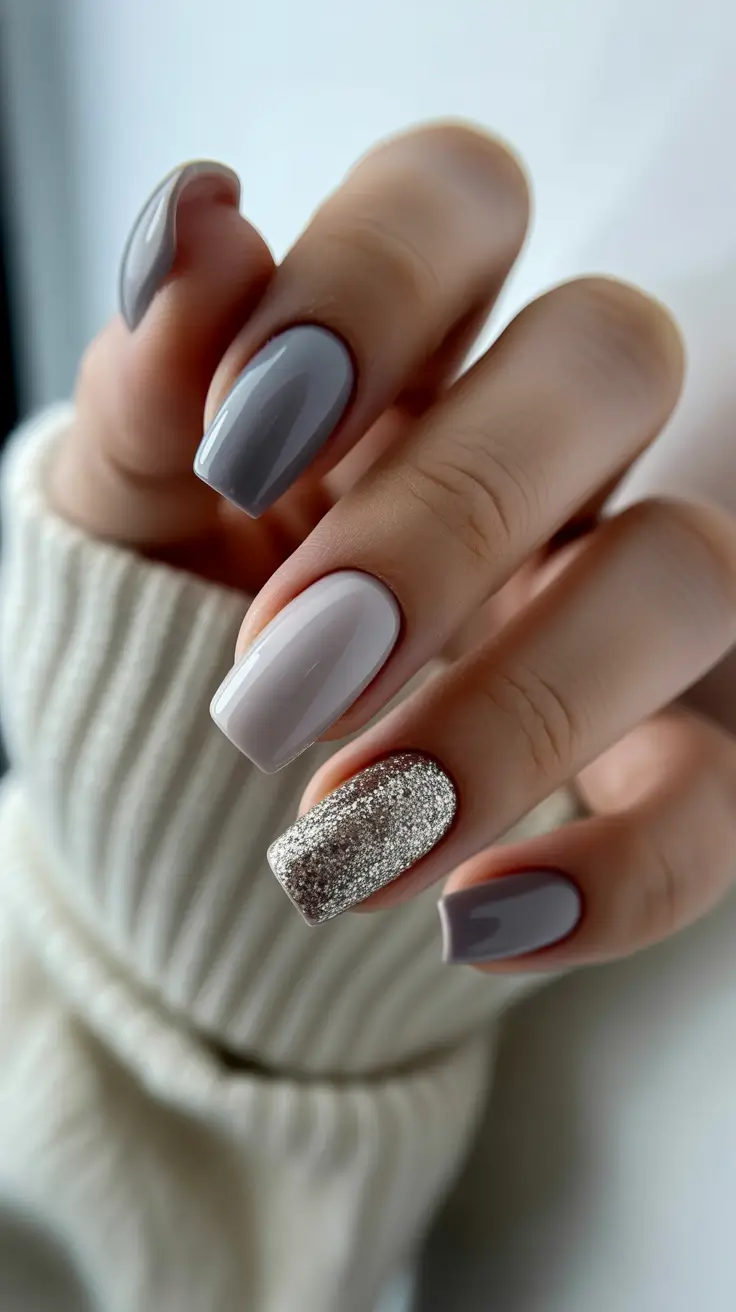 modern classy winter nails 2025 2026 Cozy Taupe Shine