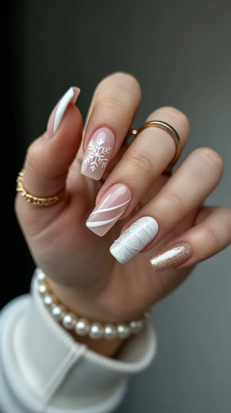 modern classy winter nails 2025 2026 Frosted Elegance