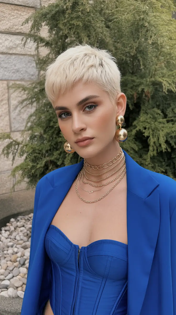 winter pixie haircuts 2025-2026 Frosty Platinum Pixie Chic