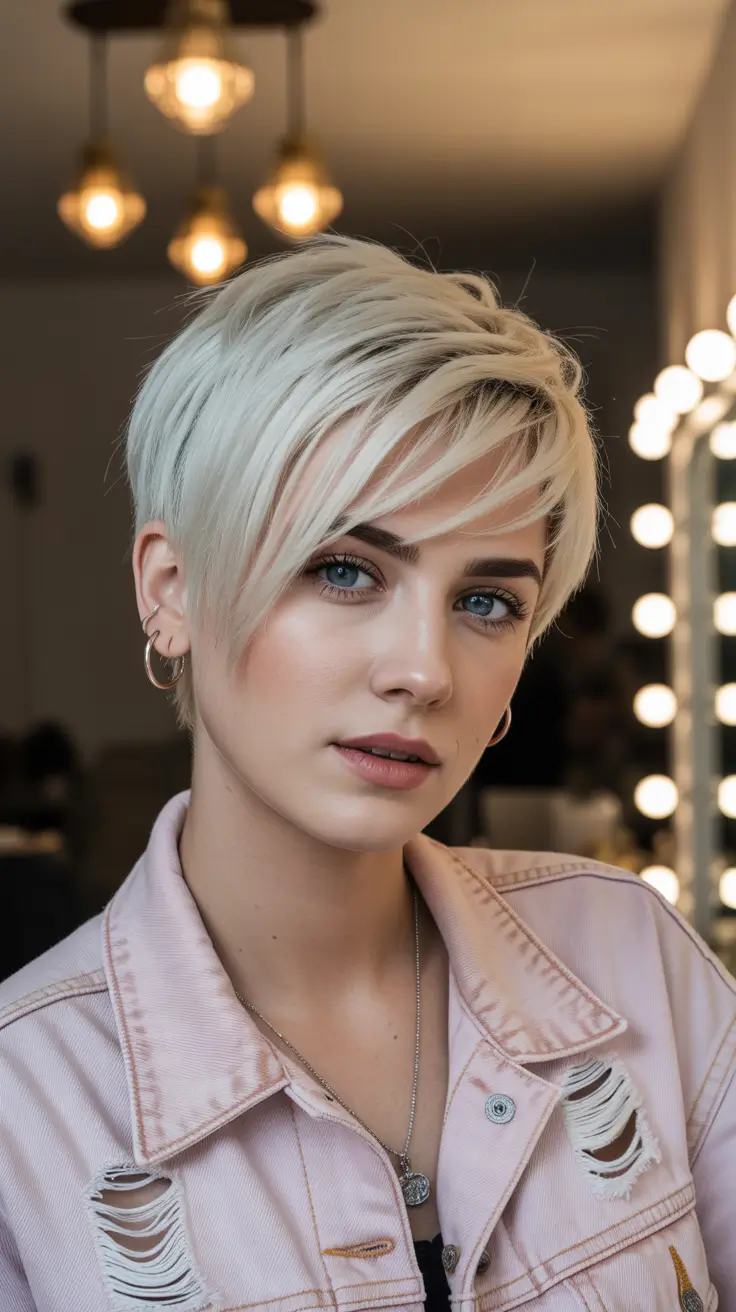 winter pixie haircuts 2025-2026 Feathered Side-Swept Pixie