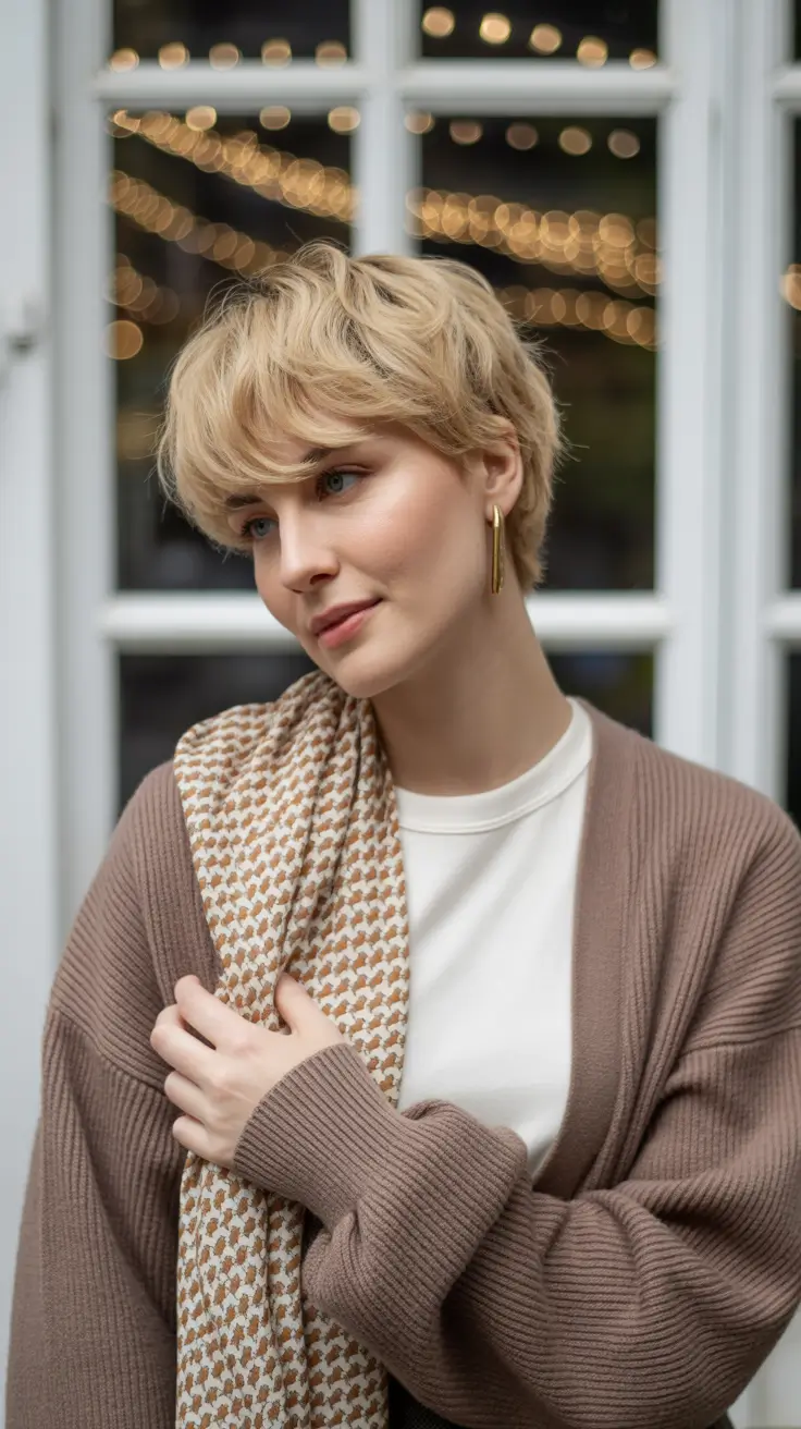 winter pixie haircuts 2025-2026 Soft Caramel Pixie Layers