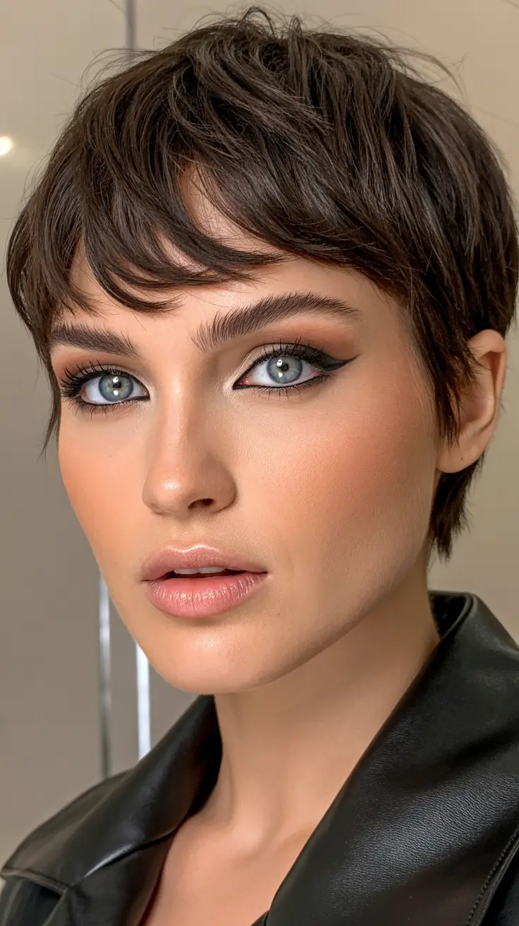 Modern Pixie Haircuts Winter 2025–2026 Textured Chocolate Rebel