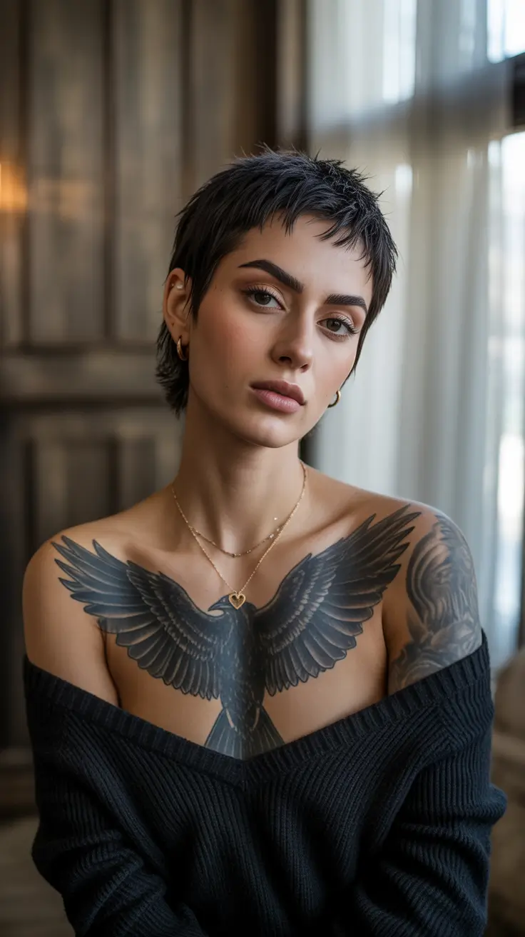 Modern Pixie Haircuts Winter 2025–2026 Ink-Toned Street Pixie
