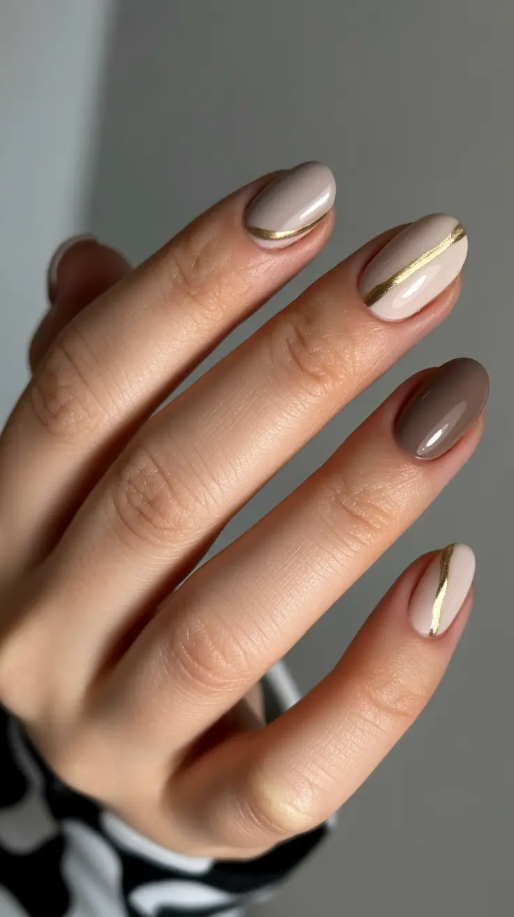 Neutral Winter Nails 2025–2026 Mocha Lines
