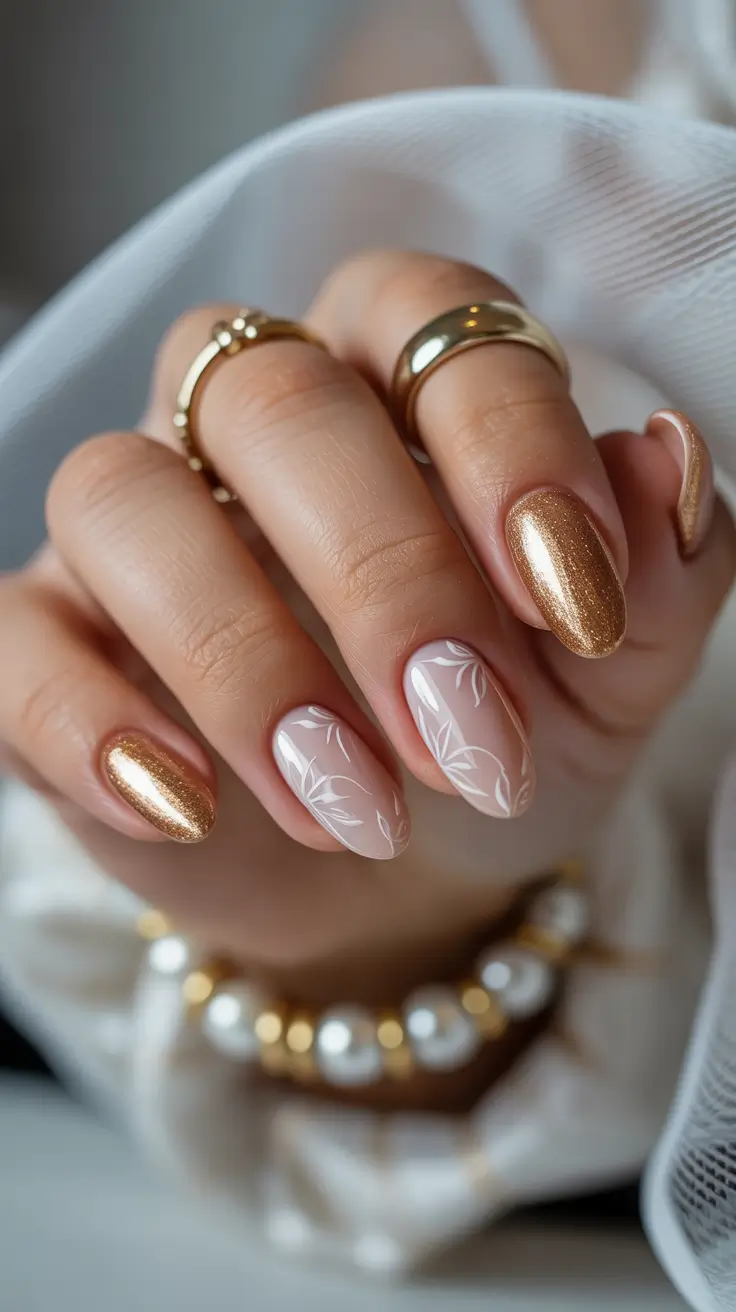 Neutral Winter Nails 2025–2026 Golden Veil