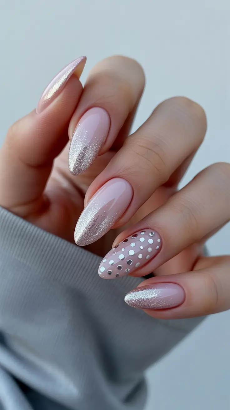 Neutral Winter Nails 2025–2026 Crystal Frost Tips