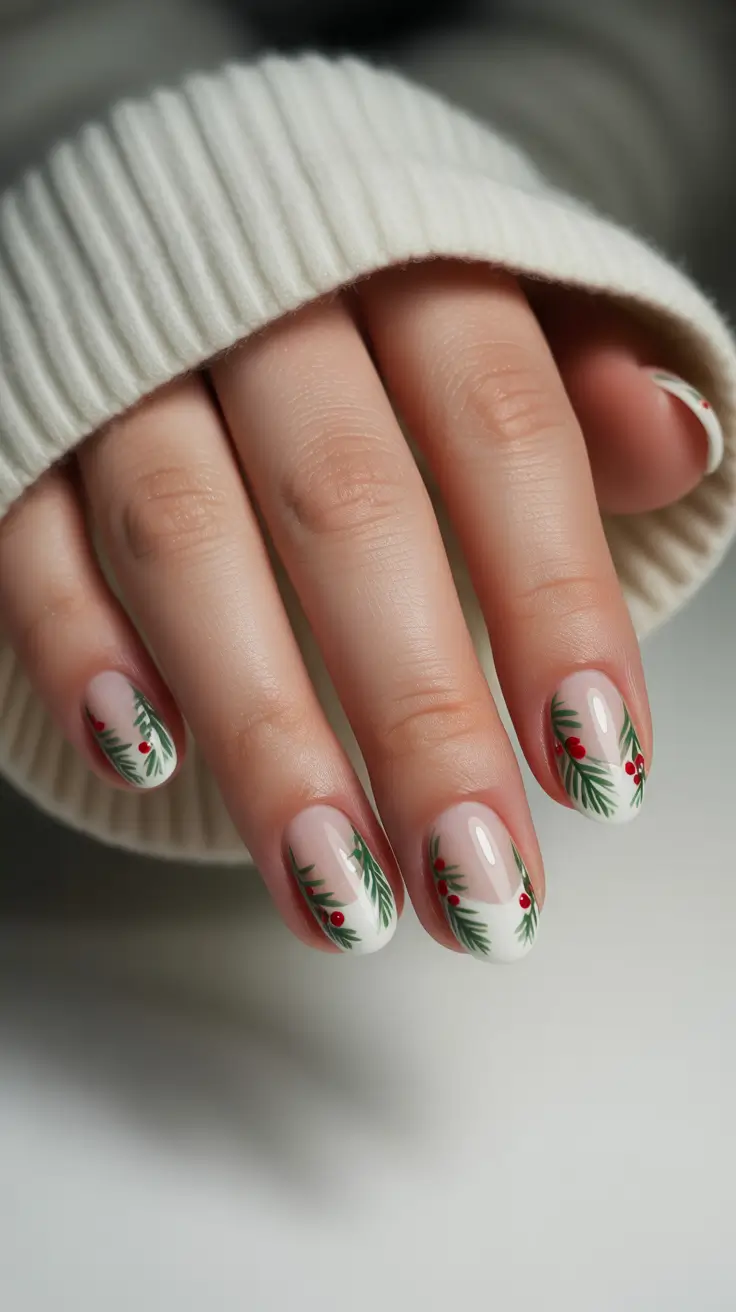 short-winter-nails-2025-2026-evergreen-whispers