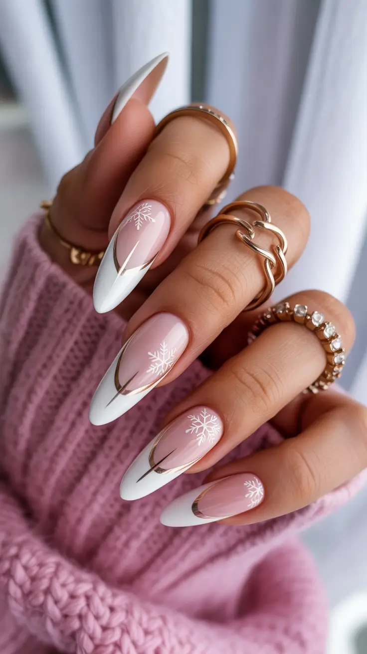 pink-winter-nails-2025-2026 golden-snow-veil