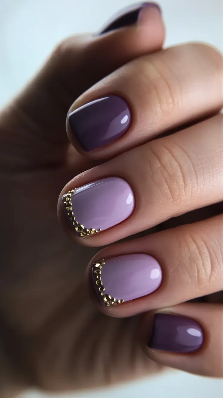 Sparkly Winter Nails 2025–2026 Plum Frost Gradient