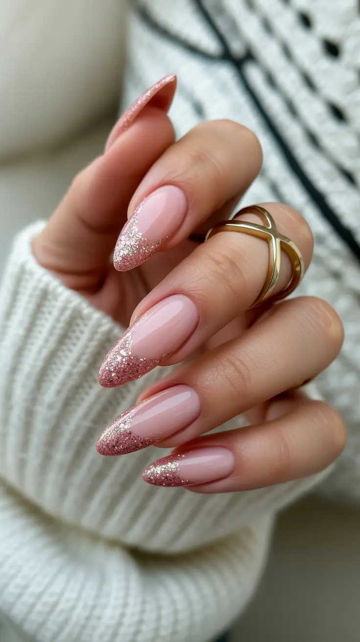 sparkly winter nails 2025 2026 rosé frost