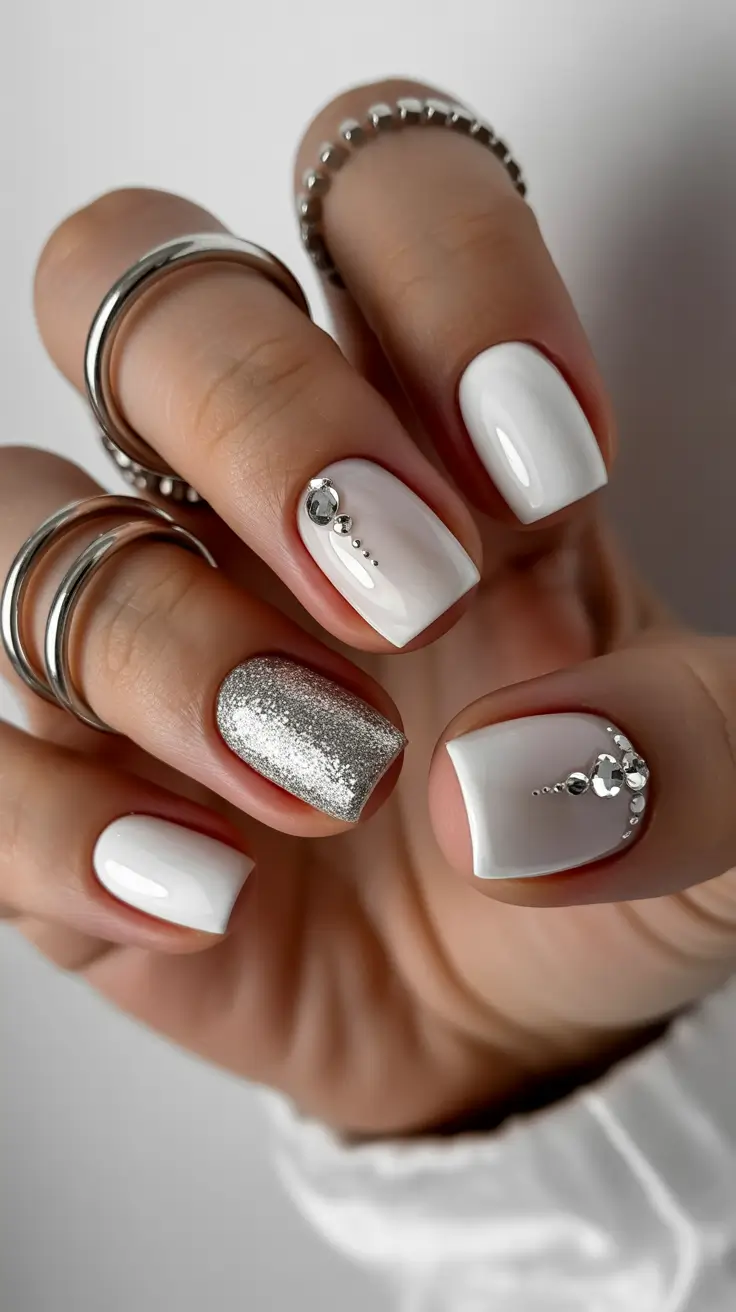 sparkly winter nails 2025 2026 snow queen minimalism