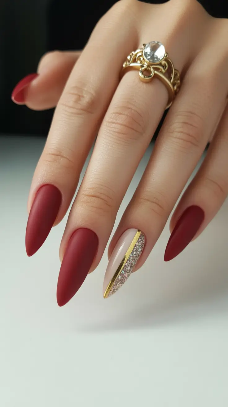 Stylish Red Manicure Winter 2025-2026 with subtle sparkle