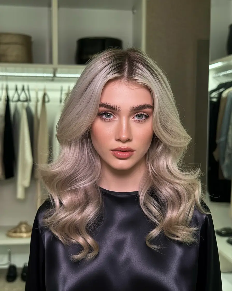 Frosted Silver Glow hair colors for soft winter 2025-2026