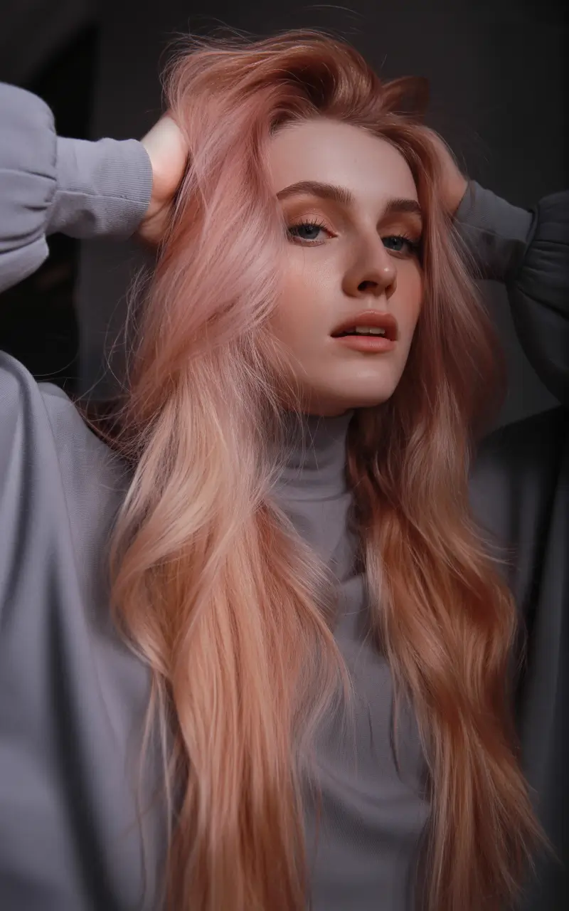 Rosé Champagne Length hair colors for soft winter 2025-2026