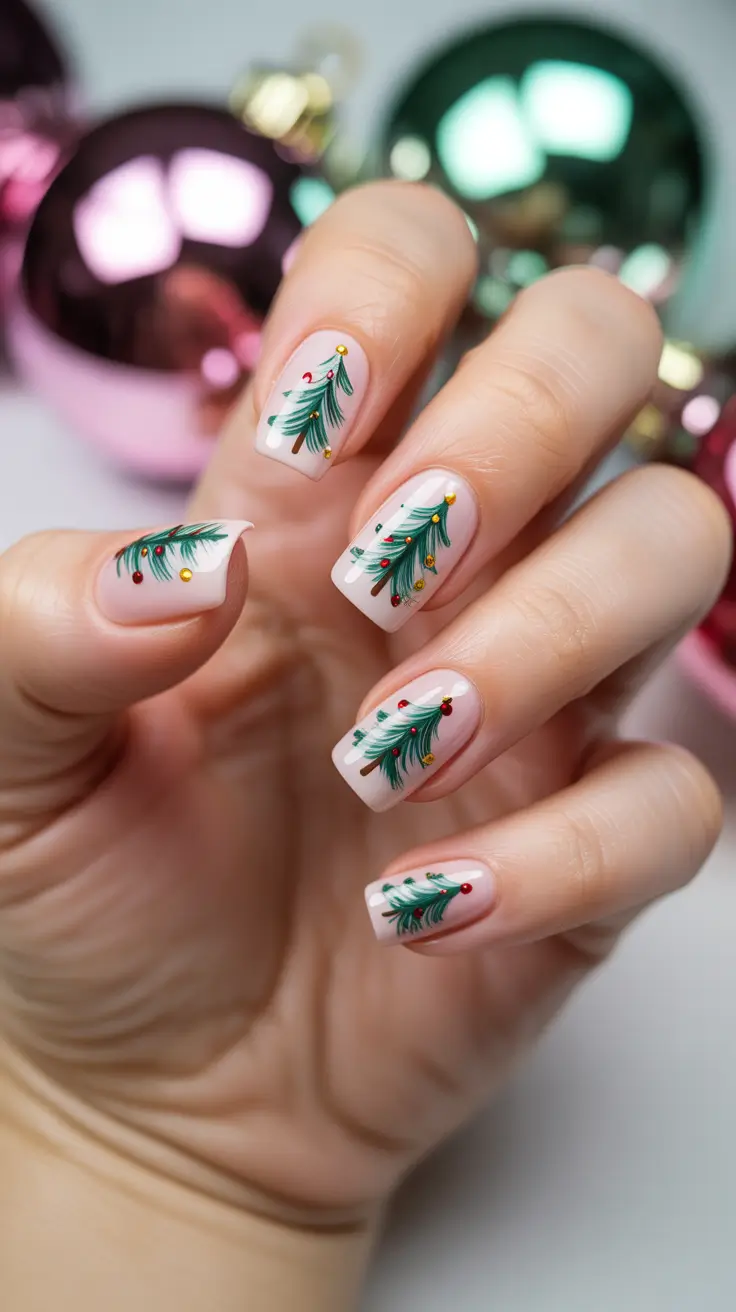 Trendy Christmas Tree Nail Ideas 2025 Mini Tree Magic