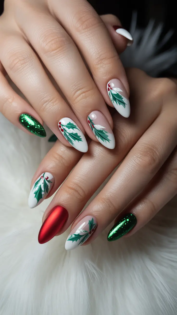Trendy Christmas Tree Nail Ideas 2025 Holly Jolly Touch
