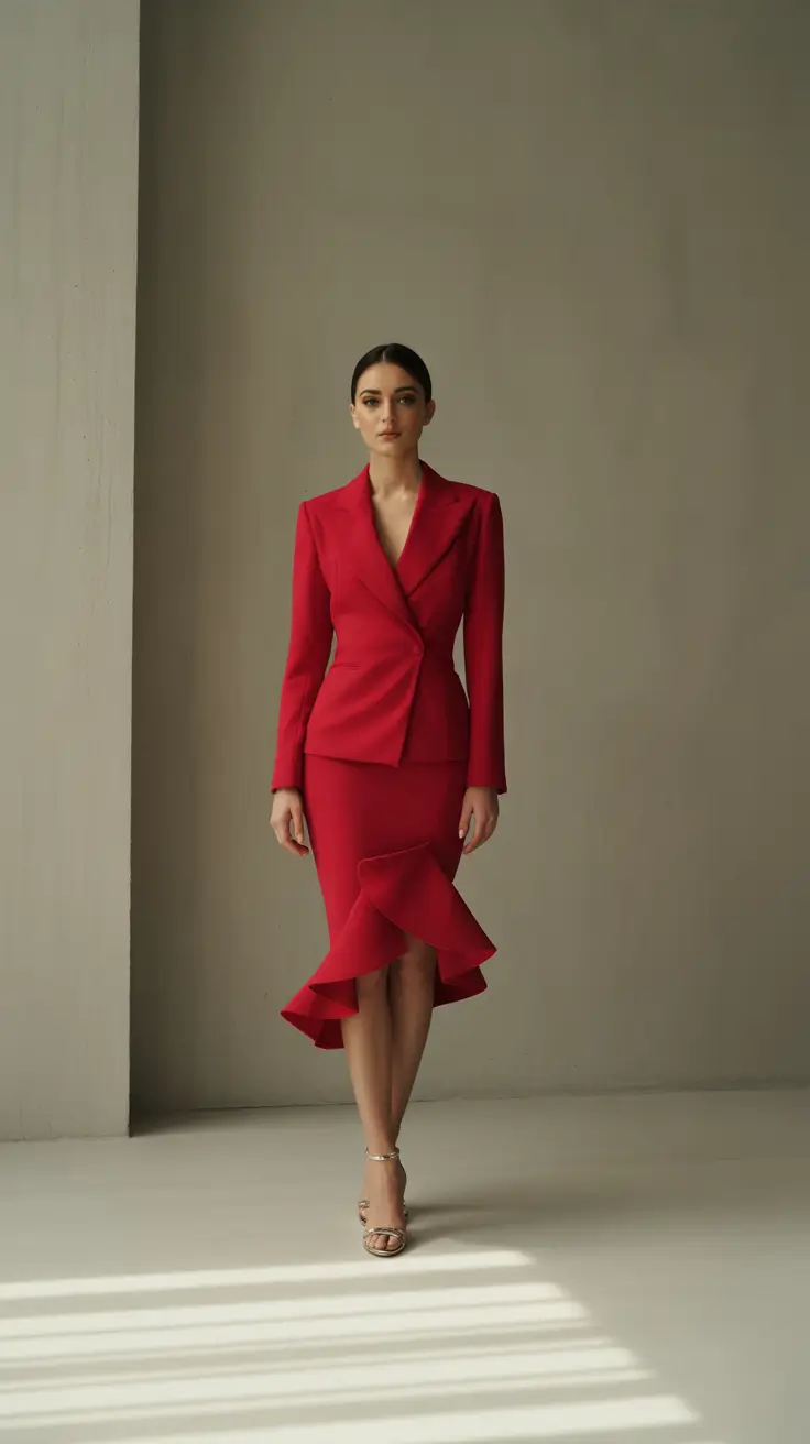 formal outfits for women 2026 Red Authority The Power Suit Revival