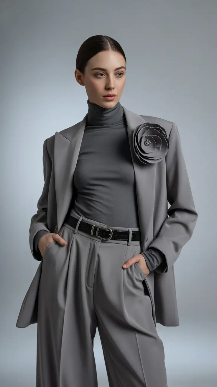 formal outfits for women 2026 Monochrome Grace in Grey