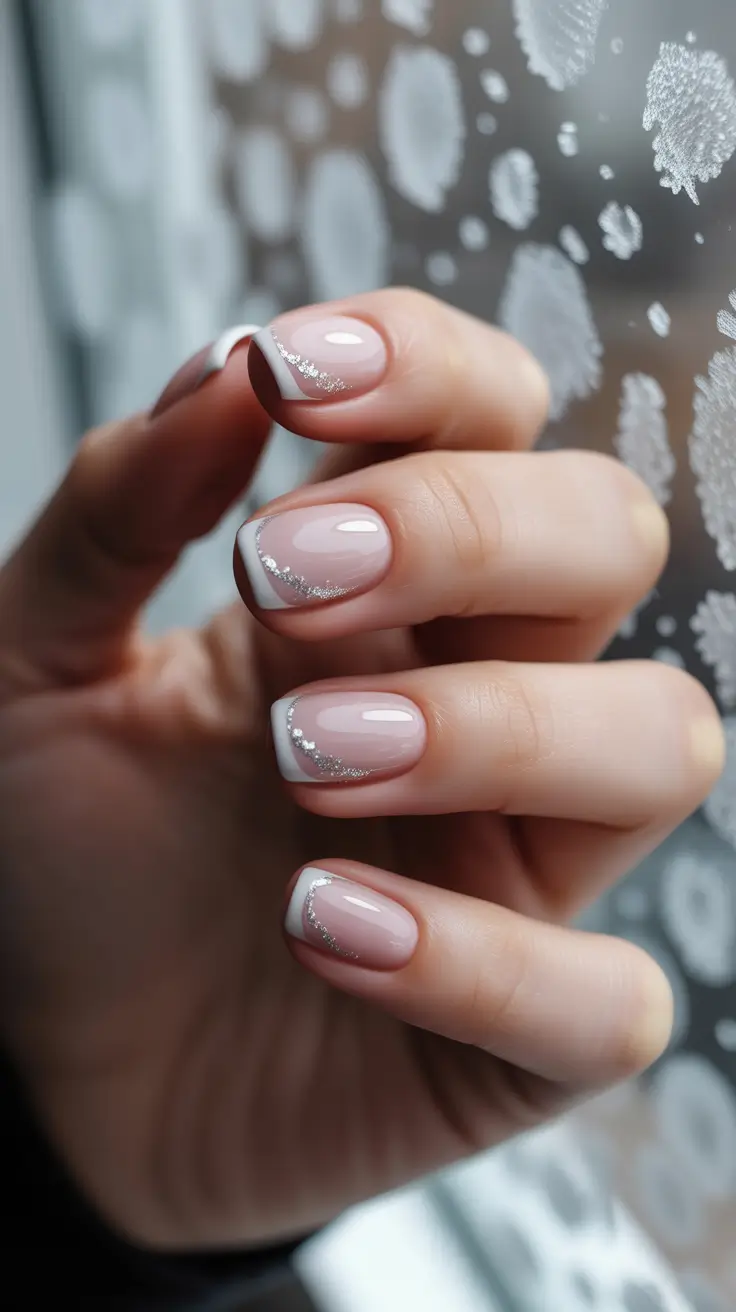 Trendy French Tips Winter 2025-2026 Frosted French Minimalism