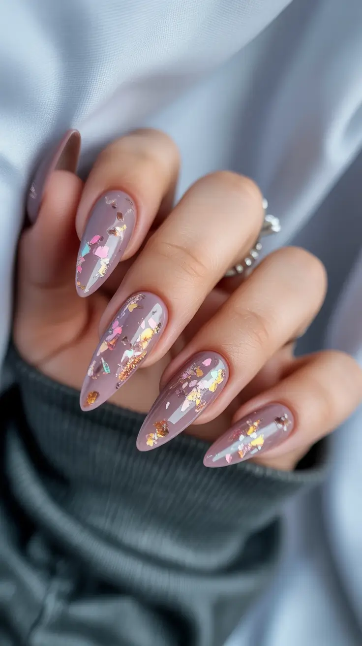 winter nail art 2025-2026 Crystal Dust