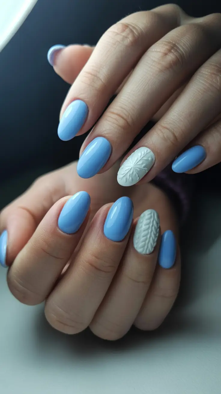 Winter Nail Colors 2025 Frosted Blue Knit