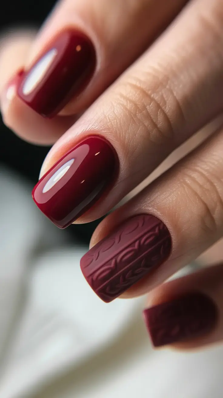 Winter Nail Colors 2025 Velvet Merlot Texture