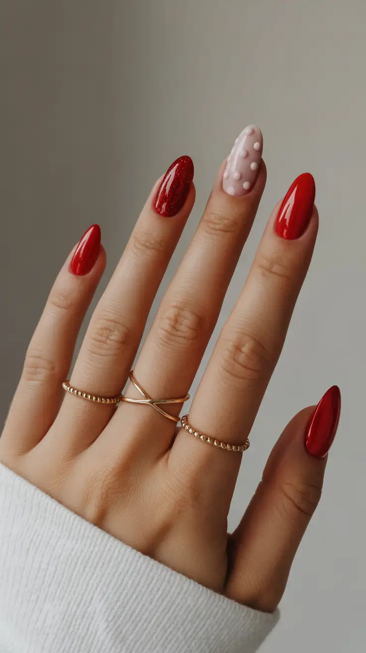 Winter Nail Colors 2025 Festive Scarlet Charm