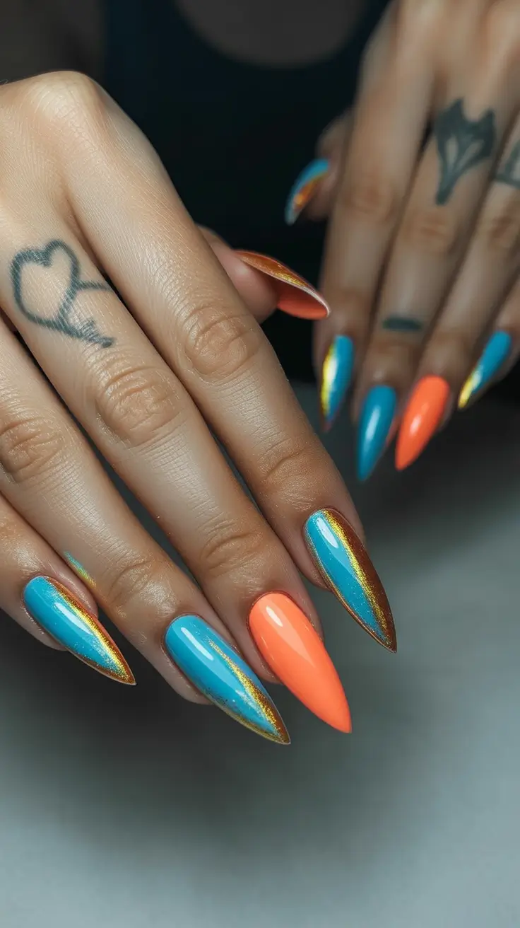 Trendy Winter Nail Colors 2025-2026 Sunset Pop
