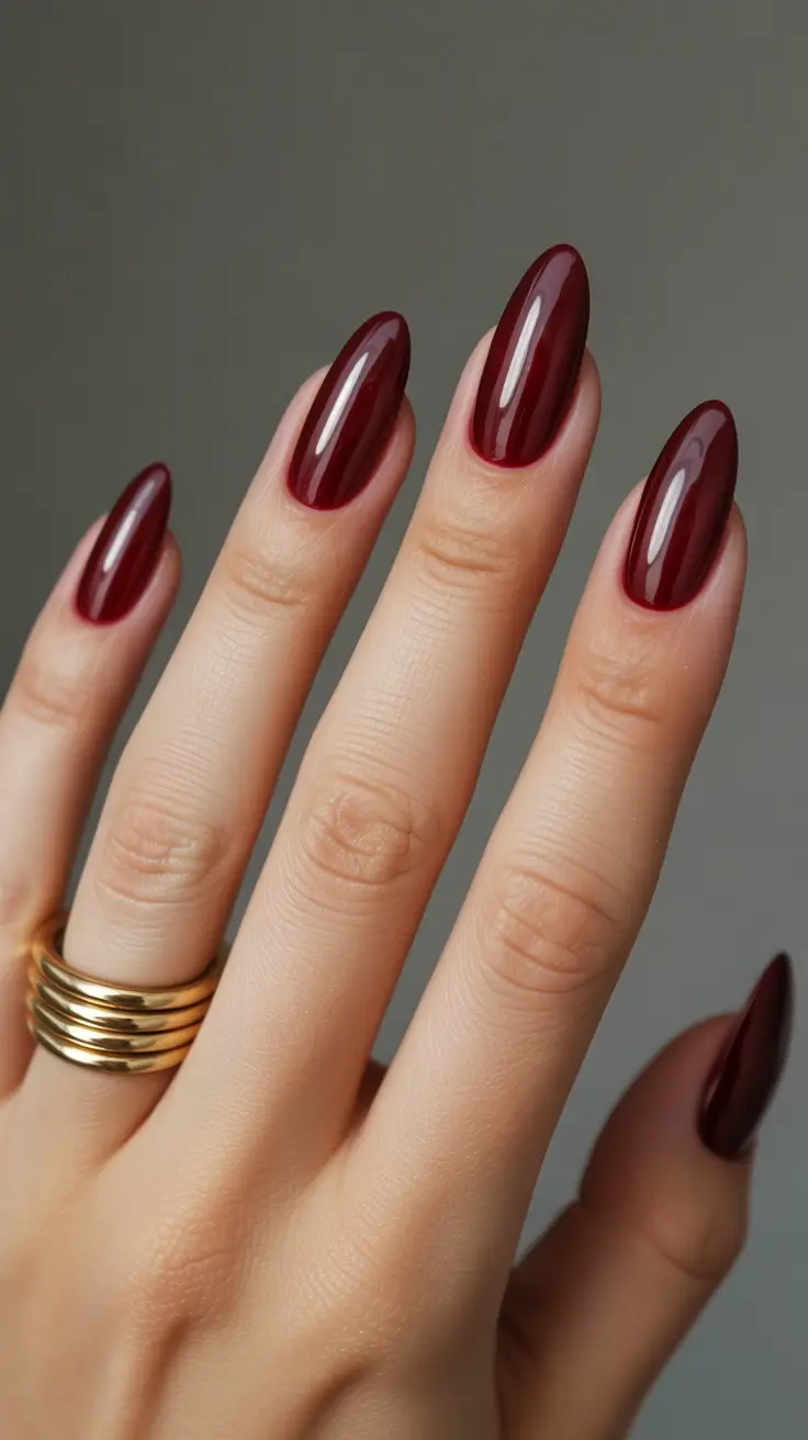Winter Nail Colors 2025 Classic Crimson Grace