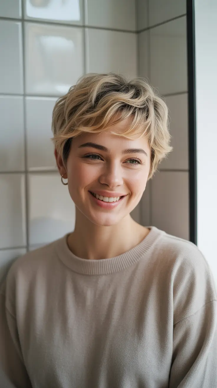 winter haircuts and colors 2025-2026 Soft Pixie with Tousled Texture