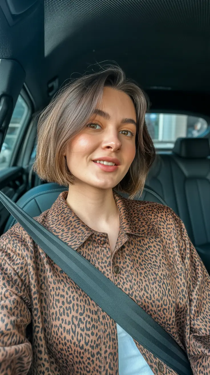 winter haircuts for round faces 2025-2026 Casual Chic Short Bob