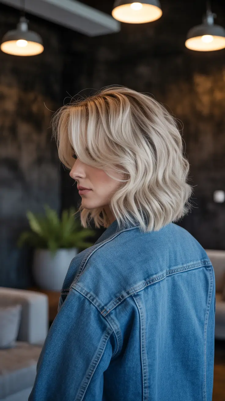 winter haircuts for round faces 2025-2026 Textured Mid-Length Bob with Soft Layers