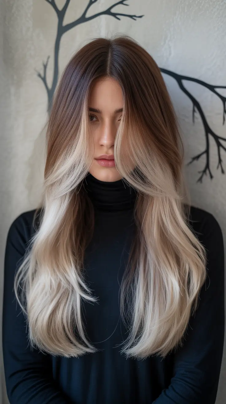 winter haircuts for round faces 2025-2026 Bronde Gradient Waves