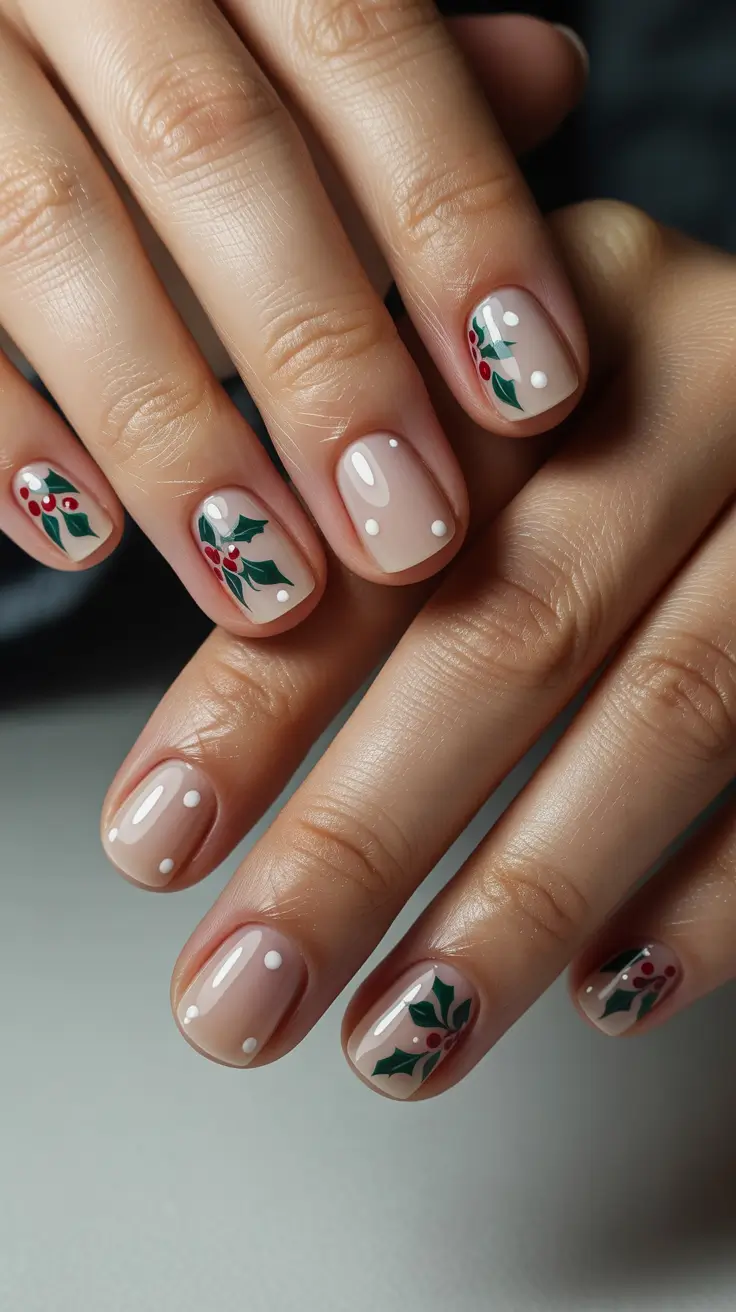 Holly Inspired Short Gel Nails