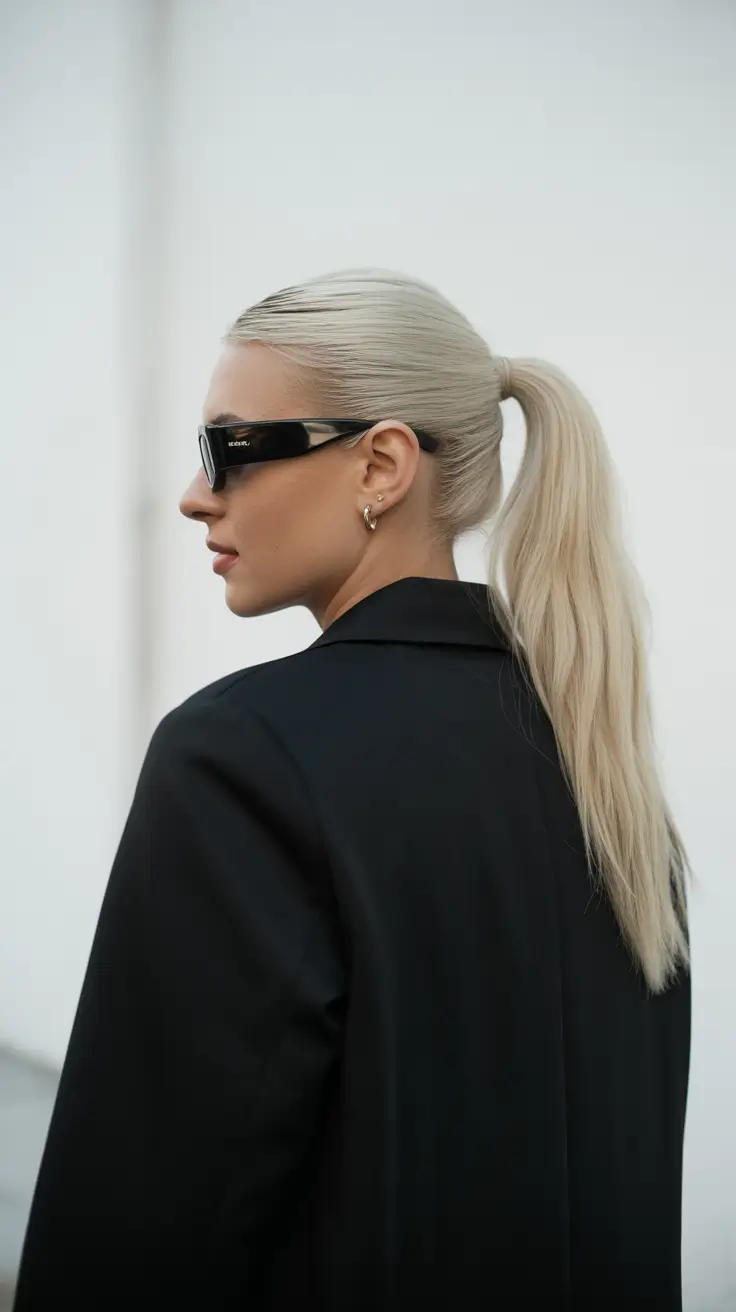 winter formal hairstyles 2025-2026 Glossy Sleek Ponytail