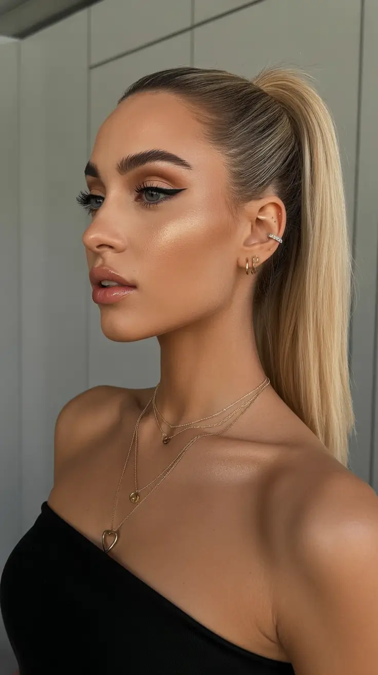 winter formal hairstyles 2025-2026 High Polished Ponytail