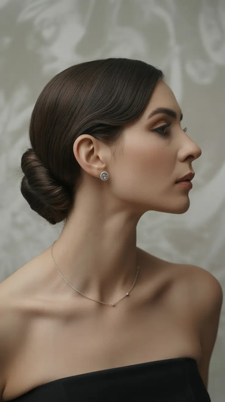 winter formal hairstyles 2025-2026 Classic Rolled Bun Elegance