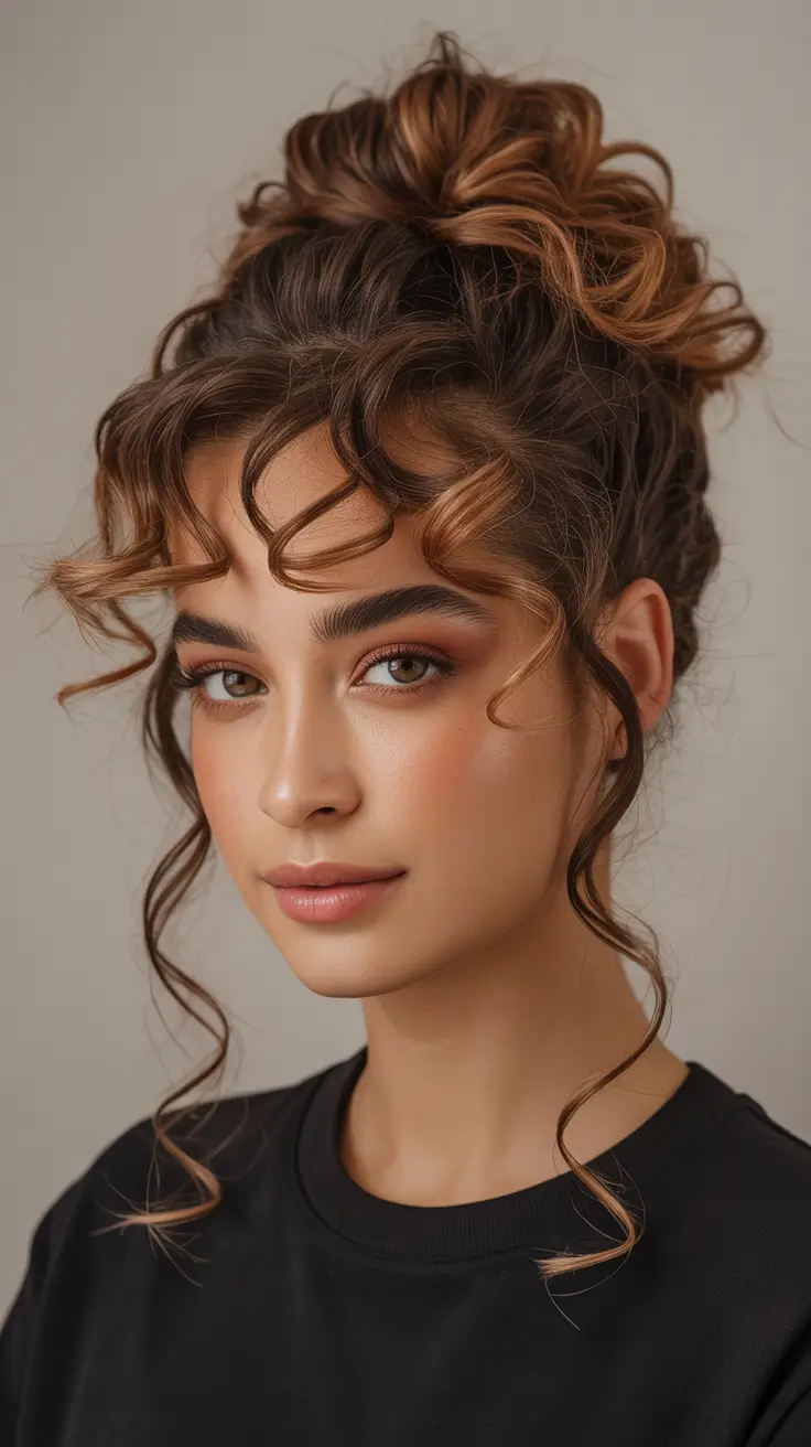 winter formal hairstyles 2025-2026 Romantic Curls in Motion