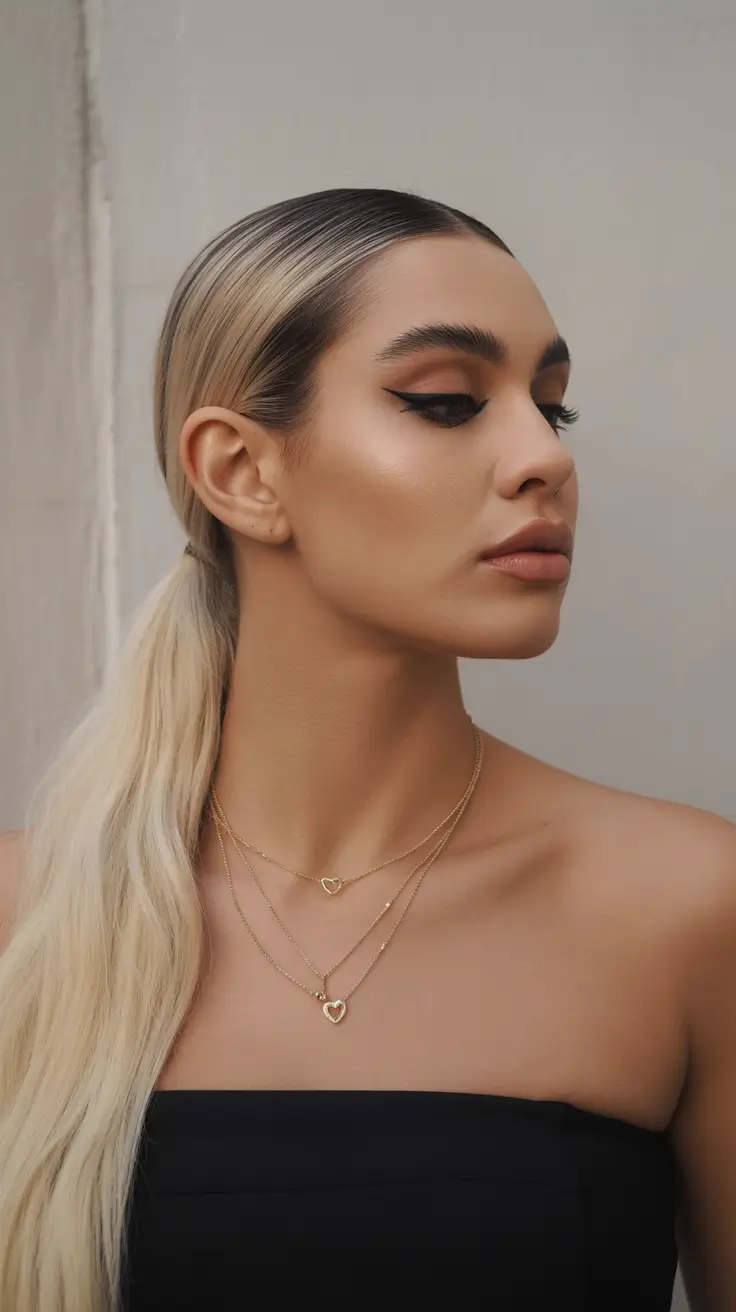 winter formal hairstyles 2025-2026 Chic Sleek Ponytail
