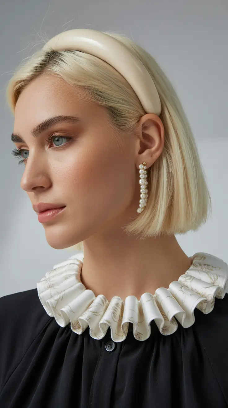 winter formal hairstyles 2025-2026 Modern Bob with Statement Headband