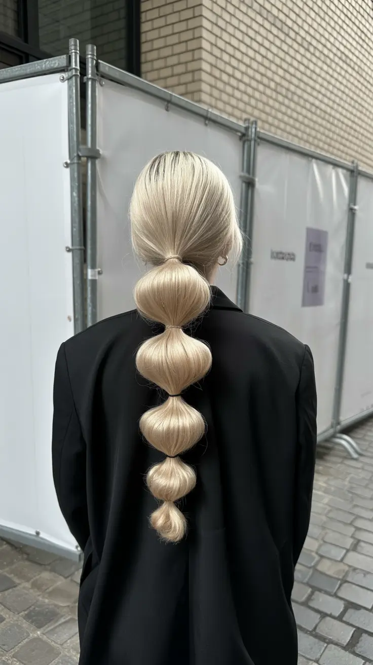 winter formal hairstyles 2025-2026 Bubble Ponytail Drama