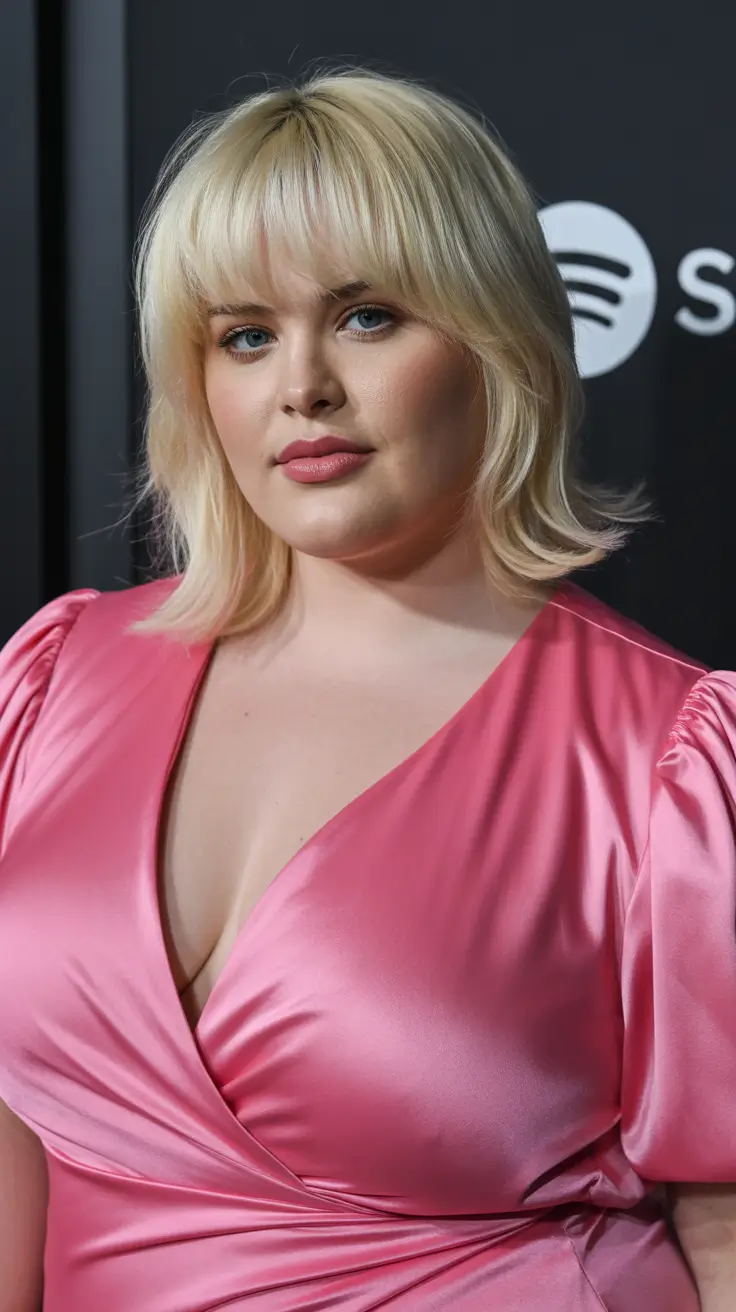 Winter Haircuts for Plus Size Women 2025-2026 Medium Blonde Cut with Layered Ends