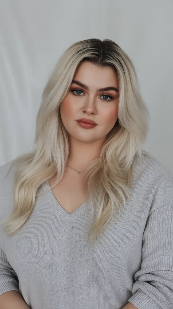 Winter Haircuts for Plus Size Women 2025-2026 Modern Blonde Layers