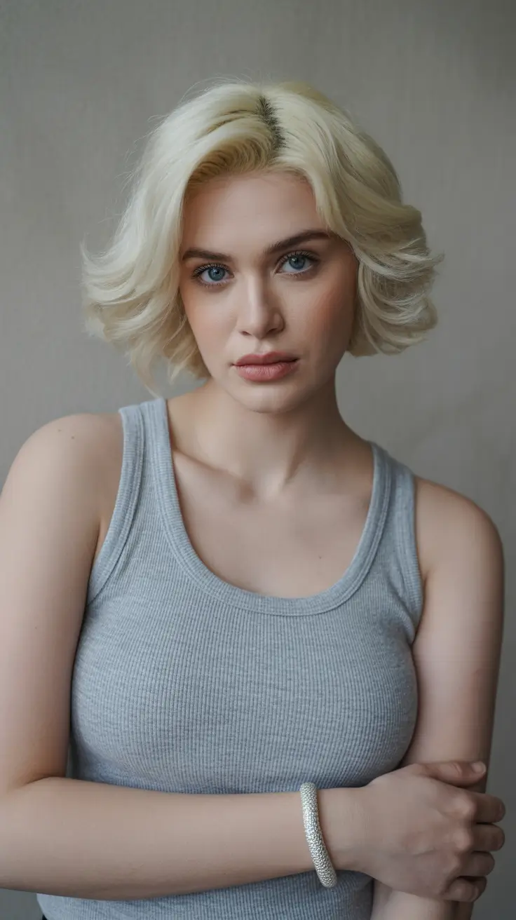 Winter Haircuts for Plus Size Women 2025-2026 Retro-Inspired Blonde Lob