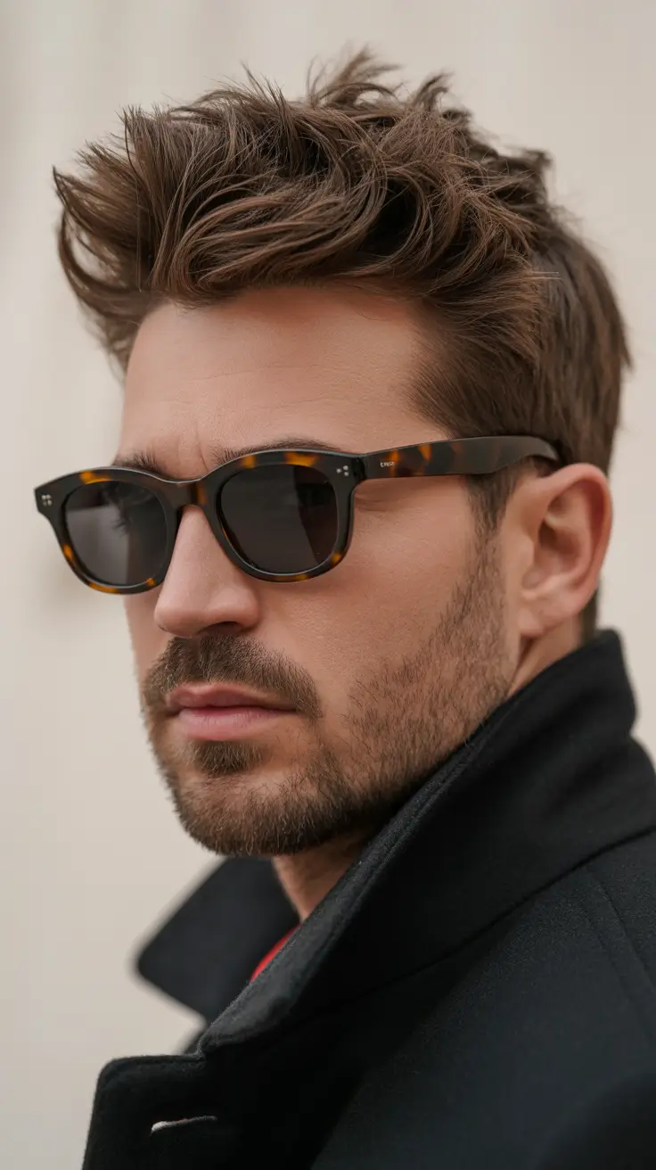 winter haircuts for men 2025-2026 Textured Quiff with Volume