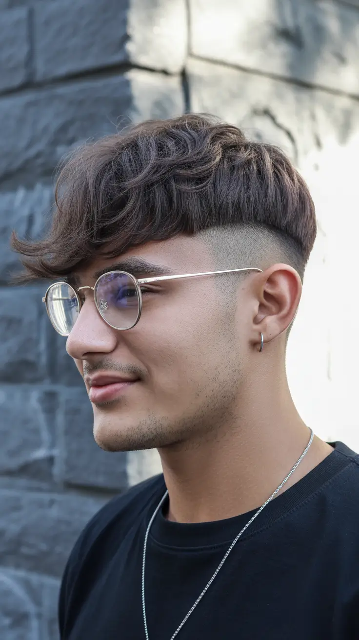 winter haircuts for men 2025-2026 Disconnected Fade with Fringe